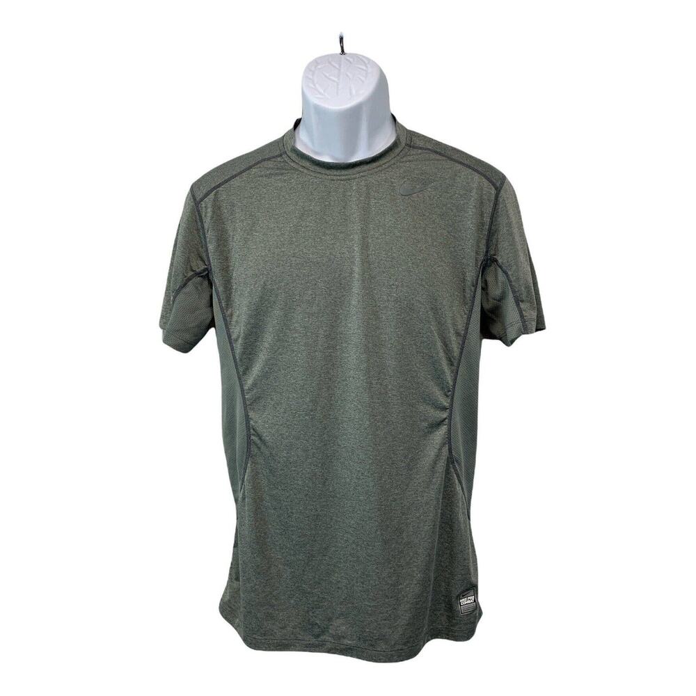 Nike Pro Combat Mens T Shirt Size Medium Fitted Gray Dri Fit Tee Short Sleeve